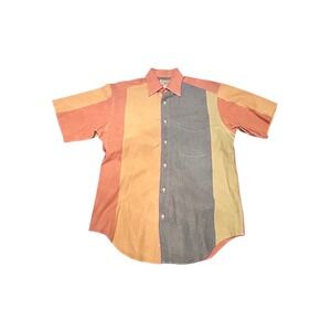 Vintage Banana Republic Safari Travel Colorblock Shirt Mens Medium Cotton 90s